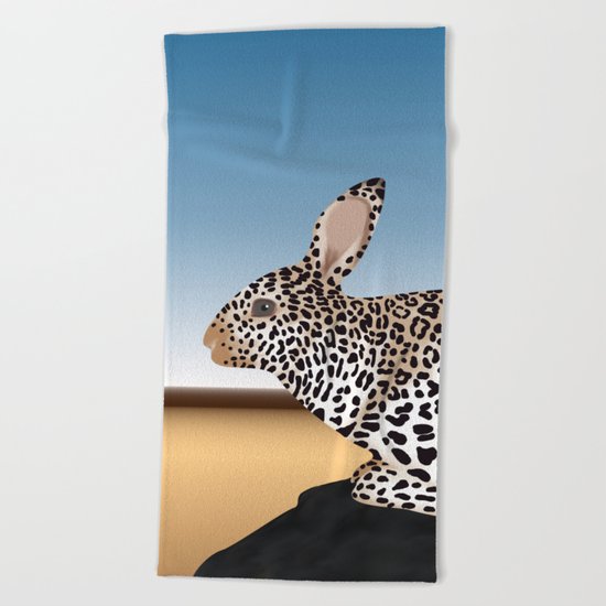 Rabbit Guepard Pattern Beach Towel