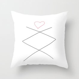 Inguz Rune with Heart Throw Pillow