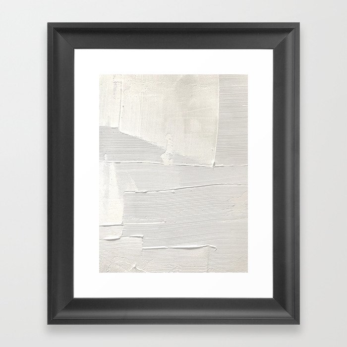 Relief [1]: an abstract, textured piece in white by Alyssa Hamilton Art Framed Art Print