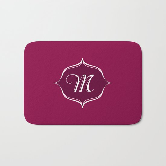 M Monogram Burgundy Bath Mat