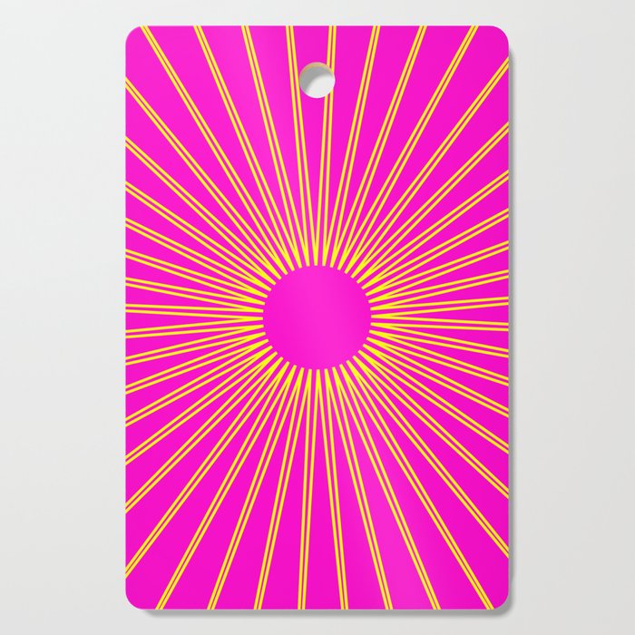 sun with pink background Cutting Board