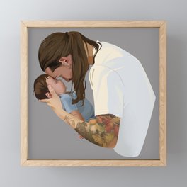 Father and Son Framed Mini Art Print