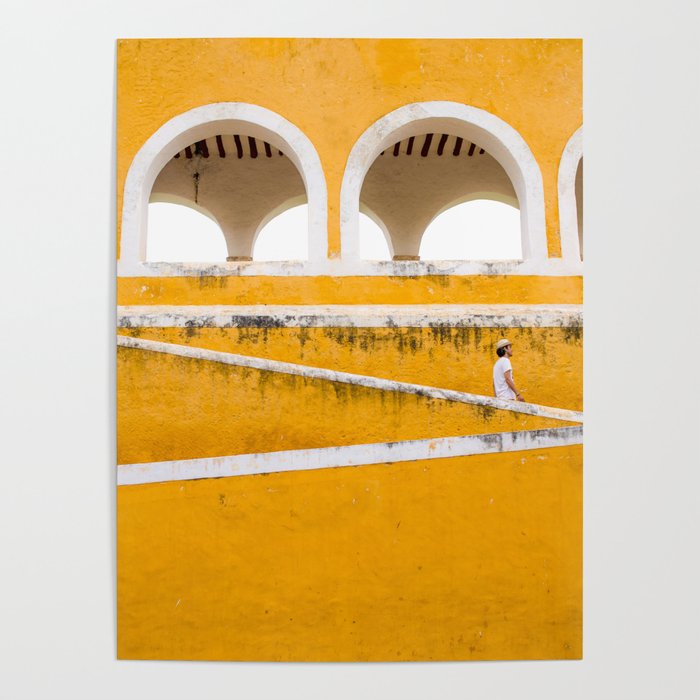 Colonial Mexico, Izamal in Yellow #buyart #society6 #decor Poster