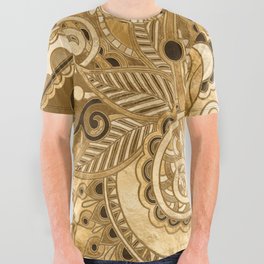 Paisley Floral Ornament - All Gold All Over Graphic Tee