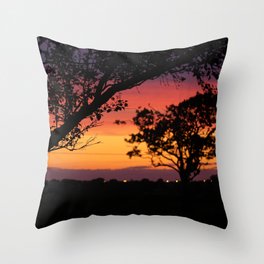 Striped Sunset Throw Pillow
