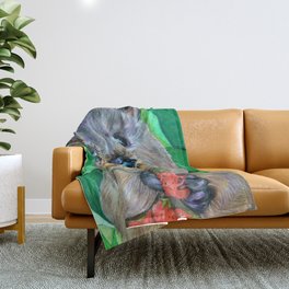 Quokka with Strawberries  Throw Blanket