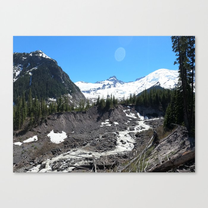 Mt. Rainier River View Canvas Print