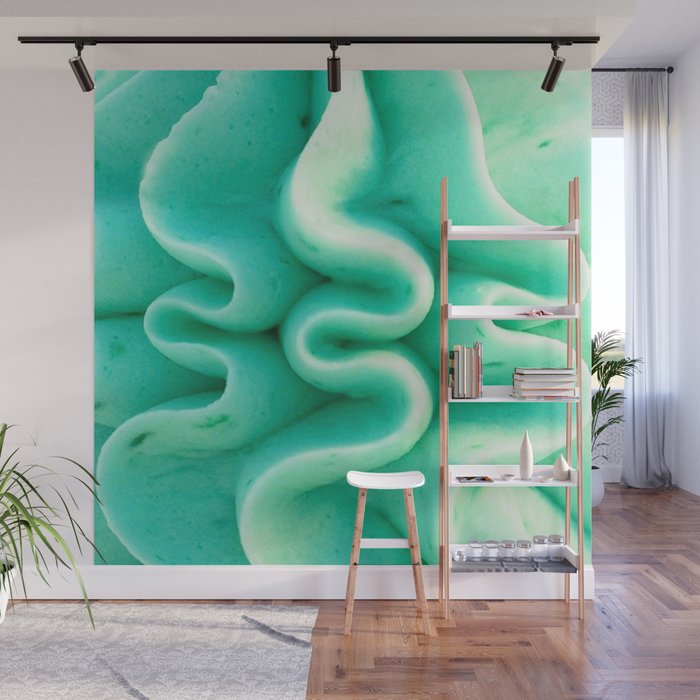 Teal Cupcake Frosting Wall Mural