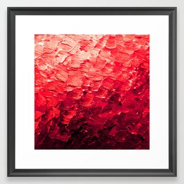 MERMAID SCALES 4 Red Vibrant Ocean Waves Splash Crimson Strawberry Summer Ombre Abstract Painting Framed Art Print | Pattern, Abstract, Nature, Painting 