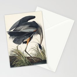 Great blue Heron from Birds of America (1827) by John James Audubon Stationery Card