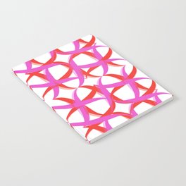 Hot pink and red abstract pattern Notebook