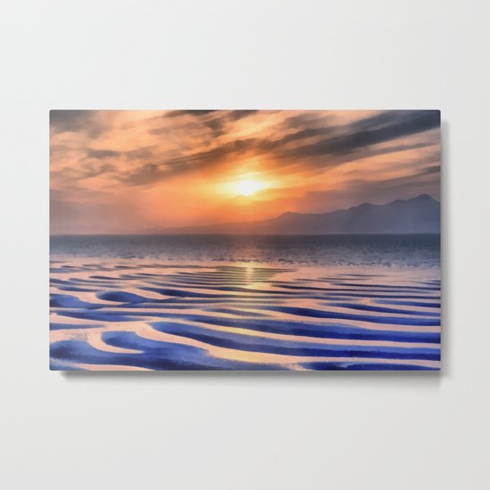 Sunset at high tide Metal Print