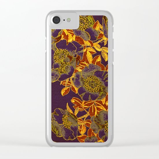 rich floral on purple Clear iPhone Case