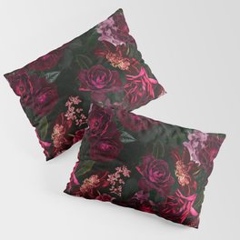 Vintage & Shabby Chic - Night Botanical Flower Roses Garden Pillow Sham