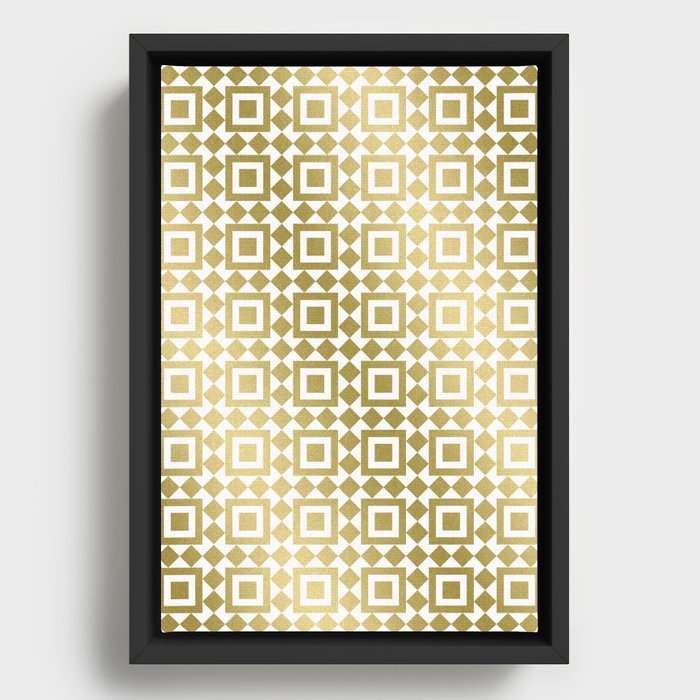 Tiles Gold Framed Canvas