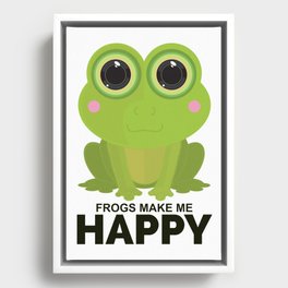 Frogs Make Me Happy Framed Canvas