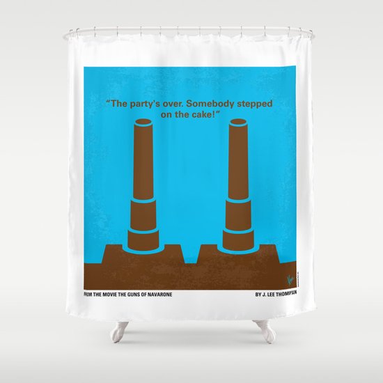 No168 My The Guns of Navarone minimal movie poster Shower Curtain
