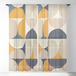 mid century abstract shapes fall winter 1 Sheer Curtain