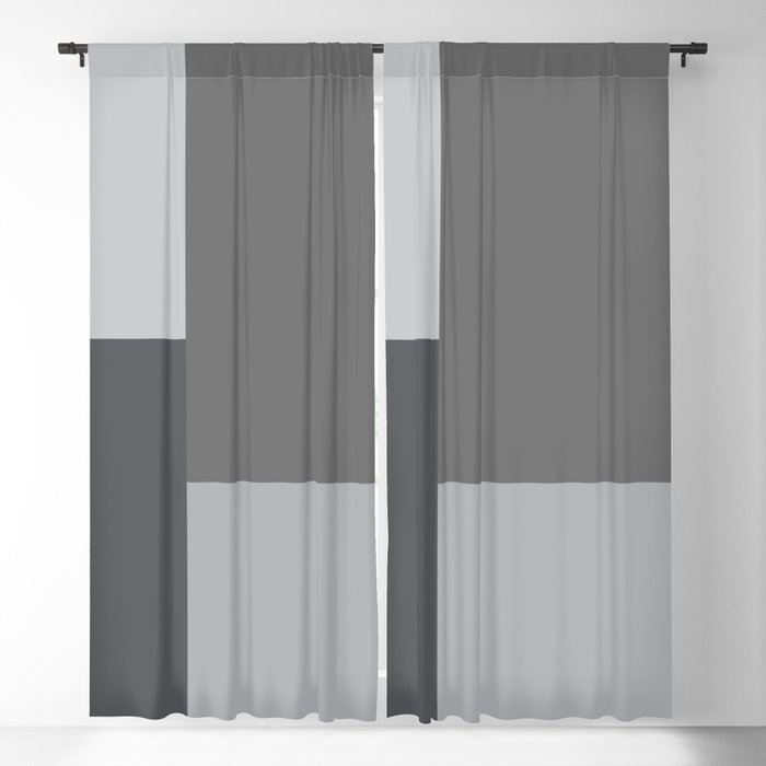 Gray Grey Color Palette Squares Blackout Curtain