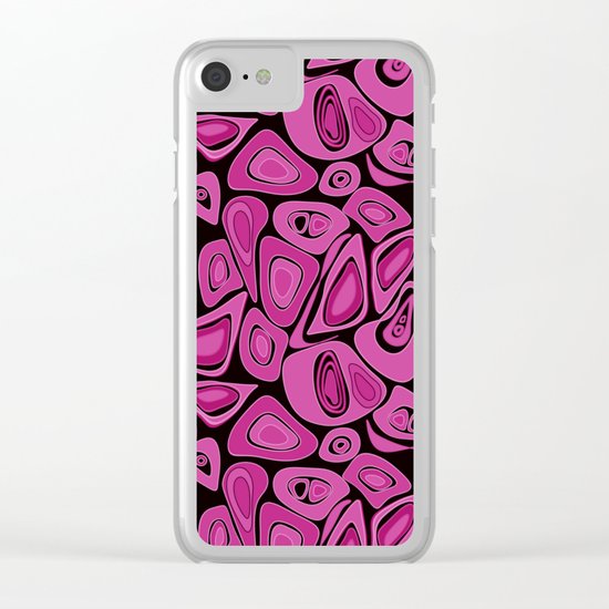 Retro . Black raspberry abstraction . Clear iPhone Case