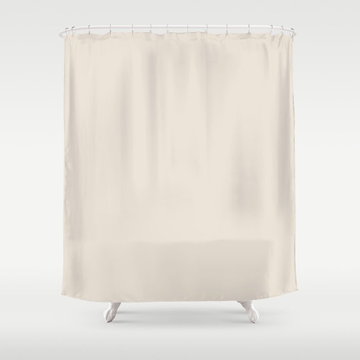 Plain Beige Off-White Shower Curtain