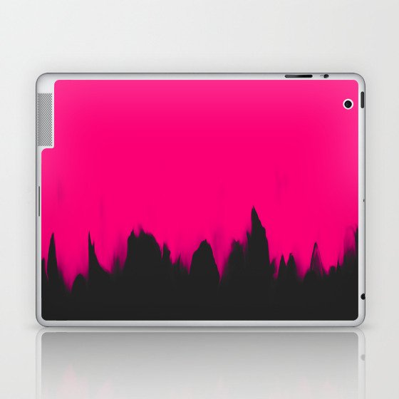 Hot Pink on Black Smear Laptop & iPad Skin
