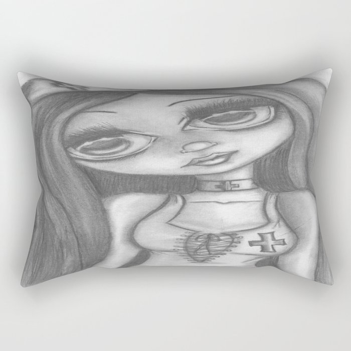 Big Eyed Nurse Rectangular Pillow