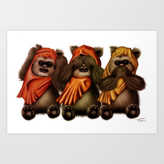 STAR WARS The Three Wise Ewoks Art Print