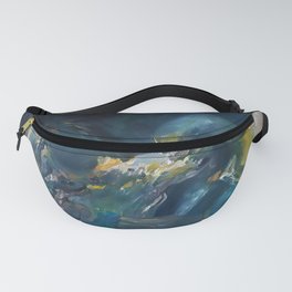 the fighters Fanny Pack | Acrylic, Painting, Mma, Boxing, Blue And Yellow, Mixed Martial Arts, Digital, Oil 