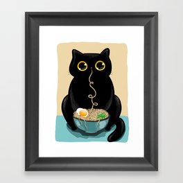 Ramen Cat Framed Art Print