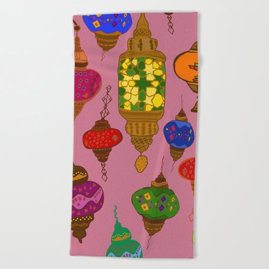 Istanbul lamps Beach Towel