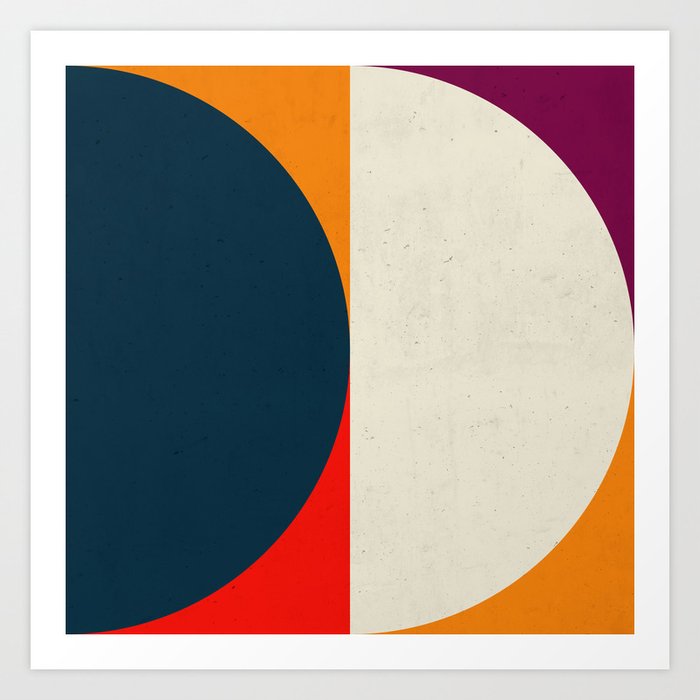 Geometric Abstract Half Circles Art Print By Geometricart Society6