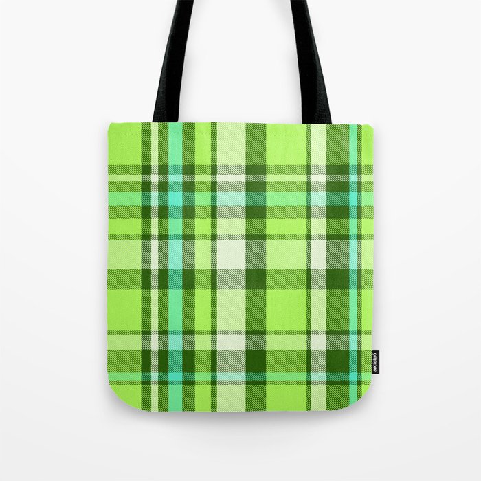 Plaid // Lime Tote Bag