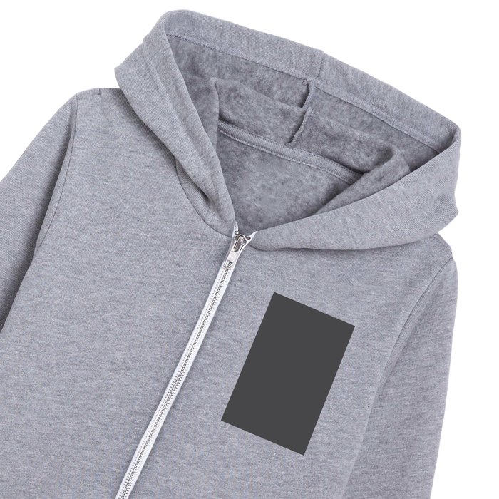 Dark Grey Solid Color Pairs Pantone Dark Shadow 19-3906 TCX Shades of Gray Hues Kids Zip Hoodie