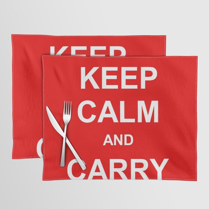 Keep Calm And Carry On English War Quote Placemat