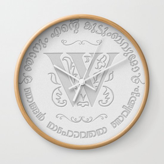 Joshua 24:15 - (Letterpress) Monogram W Wall Clock