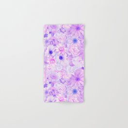 pink purple floral bouquet aesthetic array Hand & Bath Towel