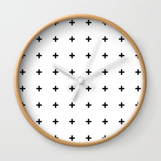 Black Plus on White /// www.pencilmeinstationery.com Wall Clock