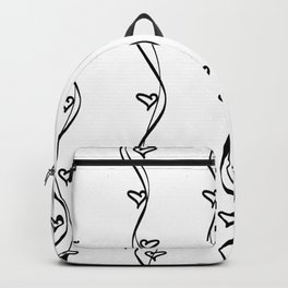 Black and White Hearts and Strips Backpack | Strips, Pattern, White, Digital, Girly, Minimaldesign, Bedspread, Drawing, Black, Hearts 