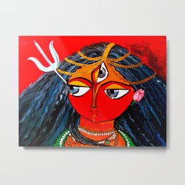 Durga, The Warrior Goddess 2: Commissioned art Metal Print | Illustration, Pop Surrealism, Painting, People 