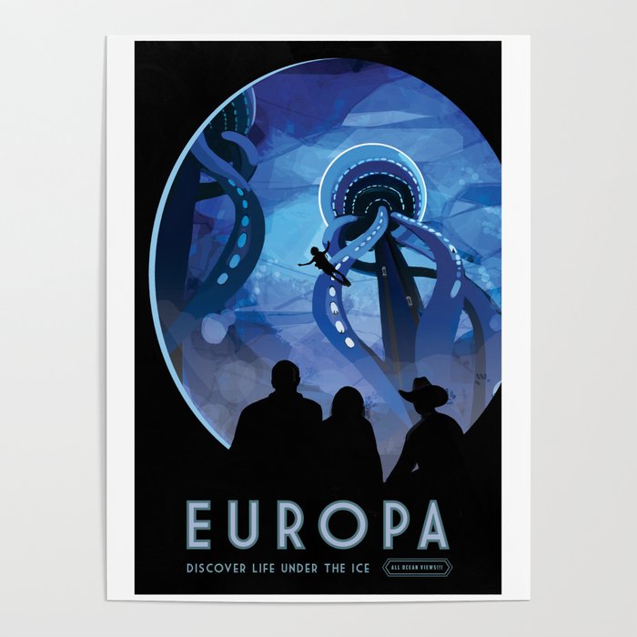 NASA Retro Space Travel Poster #4 - Europa Poster