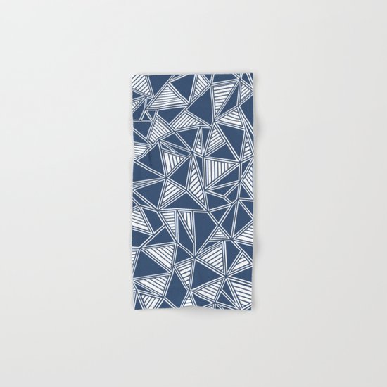 Abstract Outline Lines Navy Hand & Bath Towel