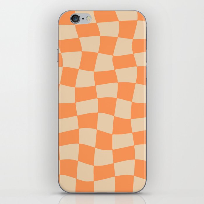 Abstract Check | Peach Coral iPhone Skin