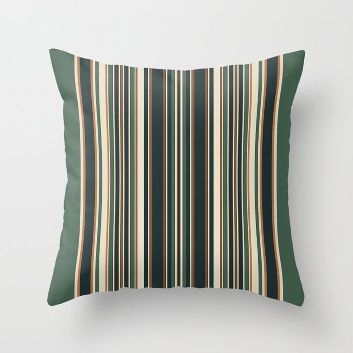 Evergreen Blue Stripes Throw Pillow