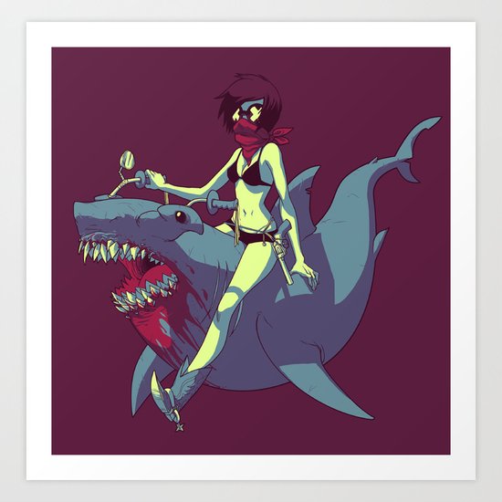 Sharkquestrian Art Print