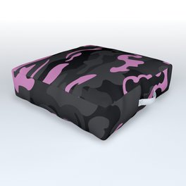 Camo Style -  Black Pink Camouflage Outdoor Floor Cushion
