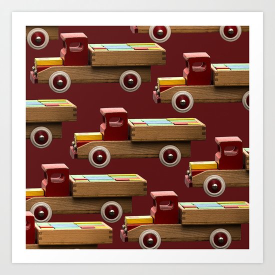 Vintage wooden toy truck Art Print