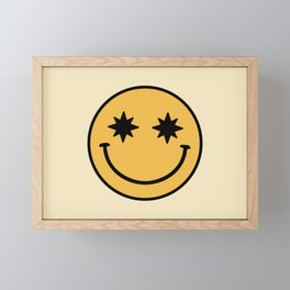 Yellow Smiley Face Framed Mini Art Print