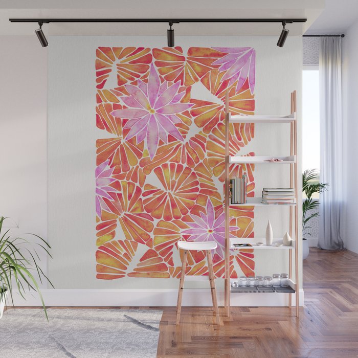 Water Lilies – Melon Palette Wall Mural