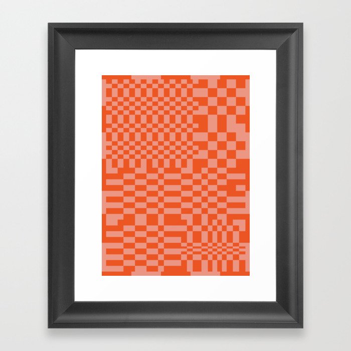 Checkerboard Pattern - Red 2 Framed Art Print